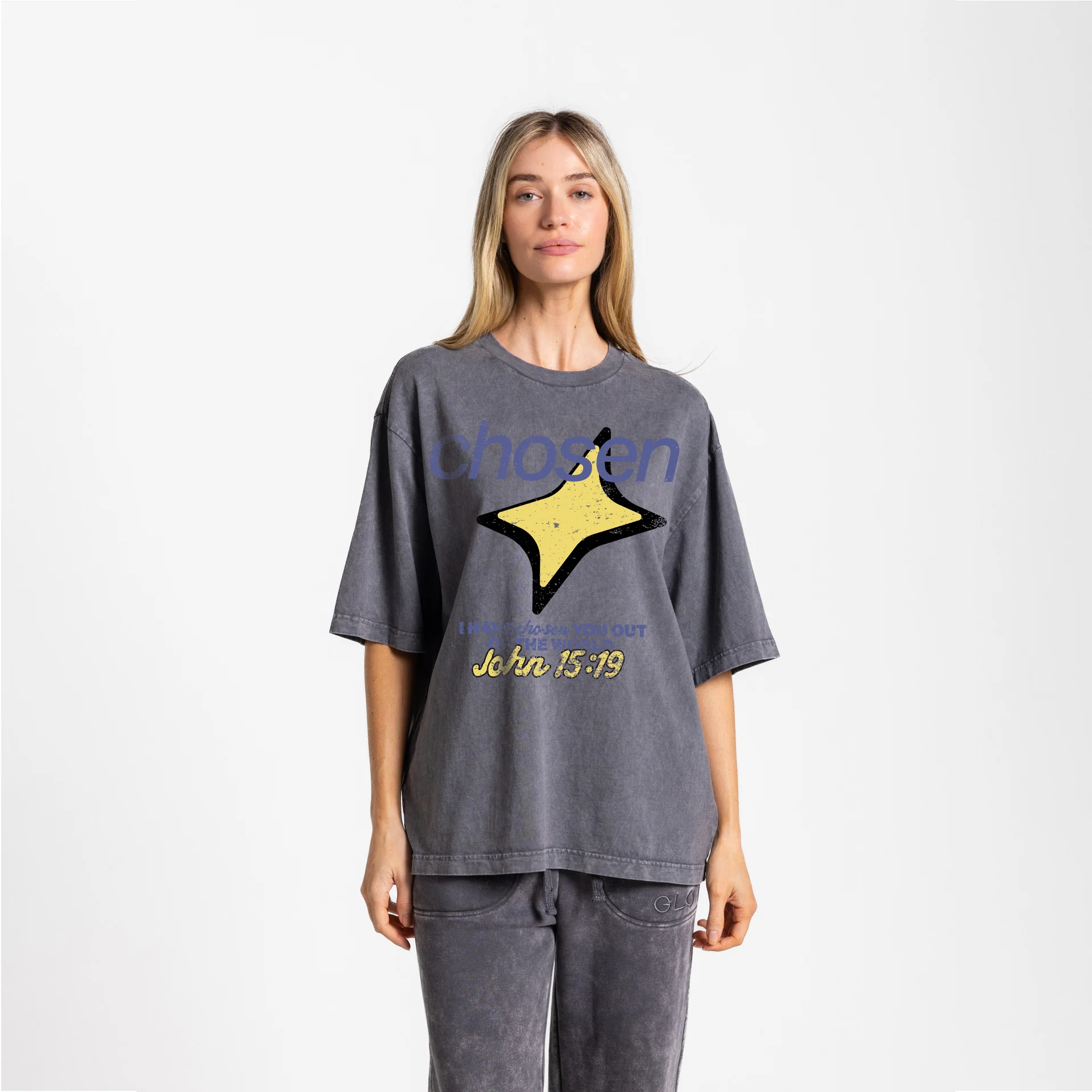 Chosen Boxy Tee Mineral Wash - Dark Shadow