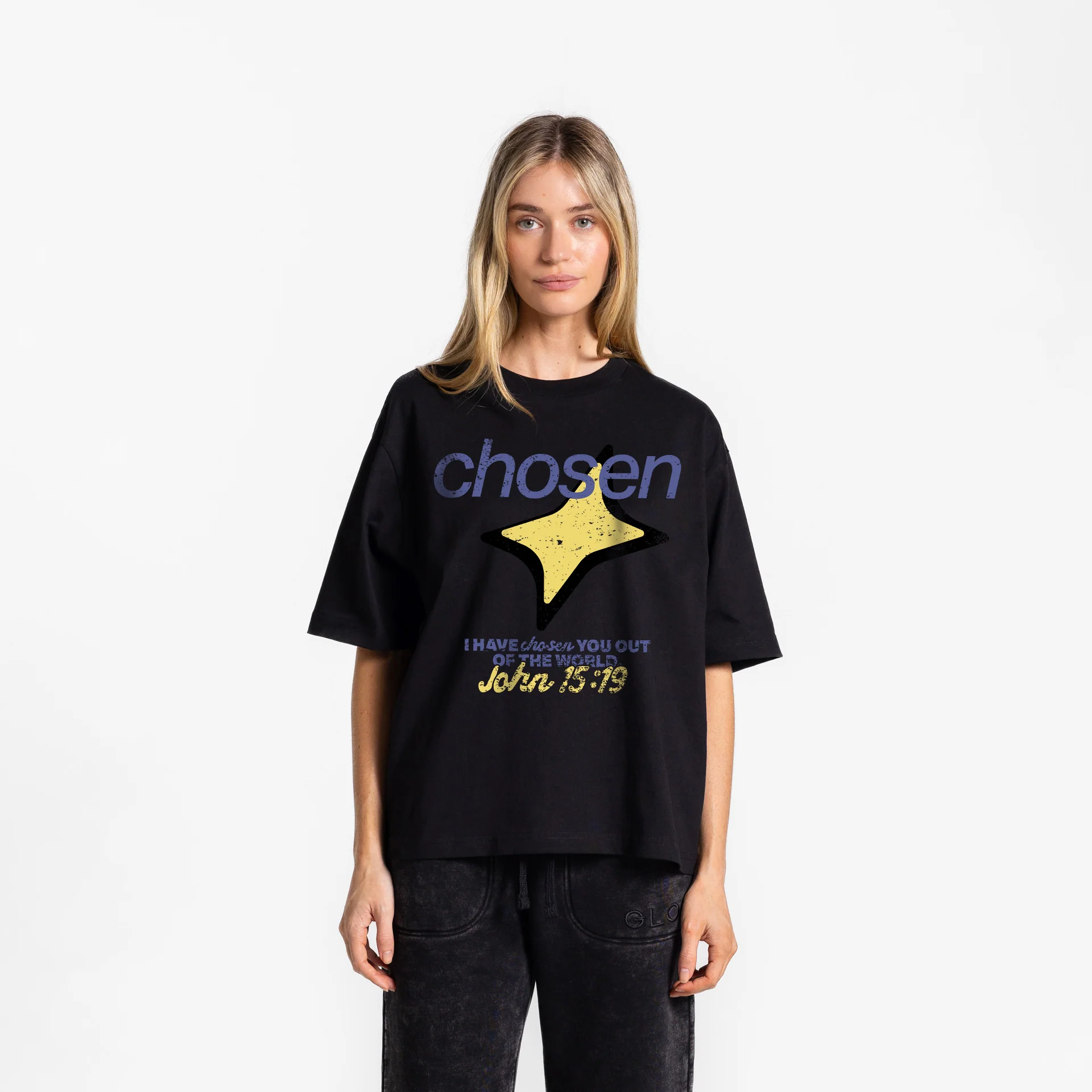 Chosen GLO Boxy Tee - Regular Wash - Jet Black