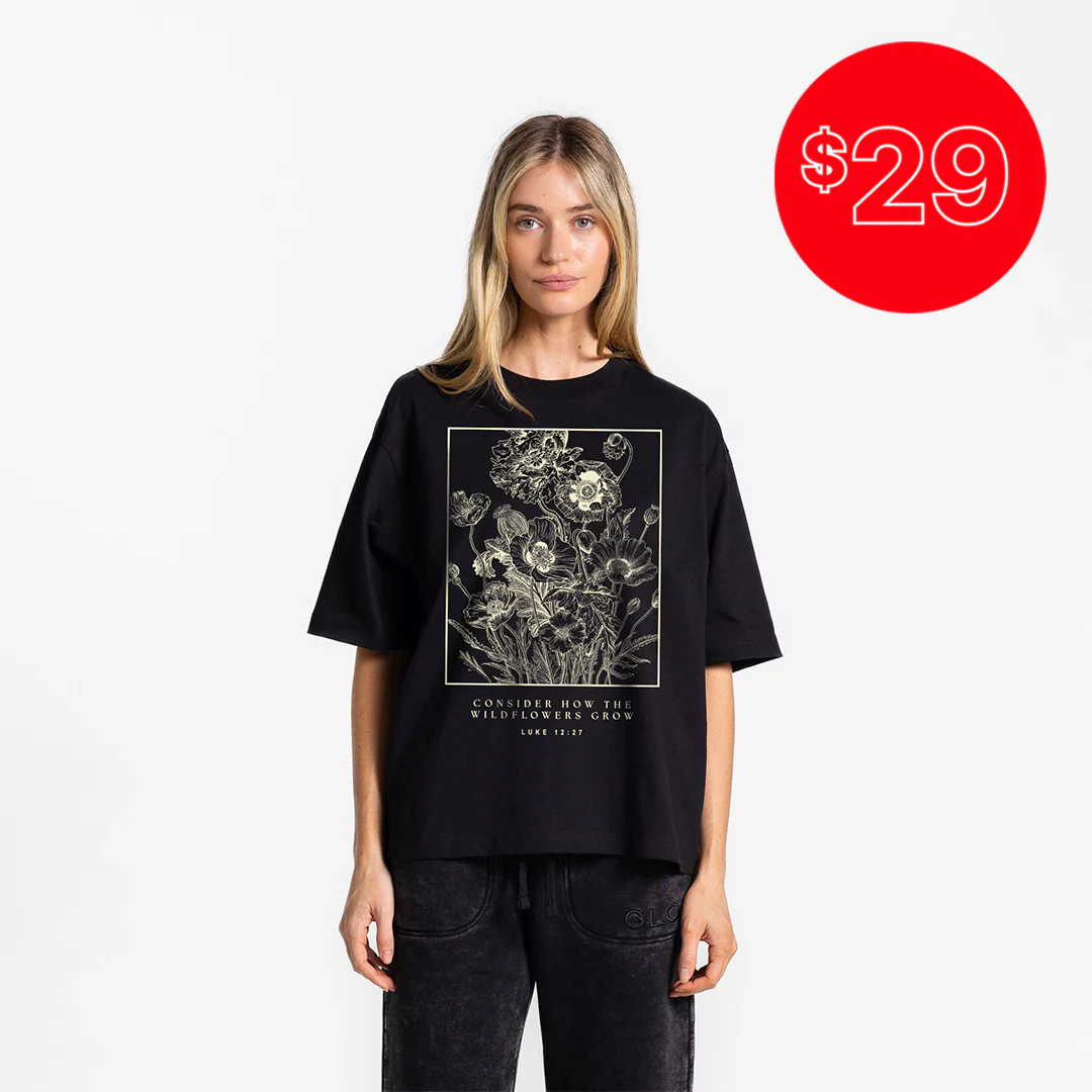 Consider The Wildflowers Tee GLO Boxy Tee - Regular Wash - Jet Black - 29 - Image 2