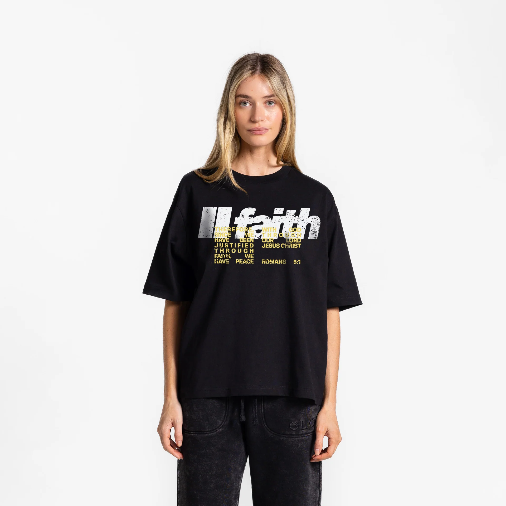 Faith GLO Boxy Tee - Regular Wash - Jet Black