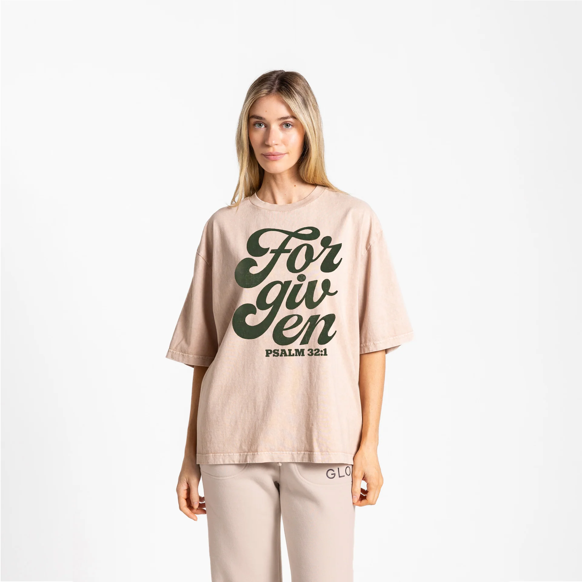 Forgiven Boxy Tee Mineral Wash - Bone