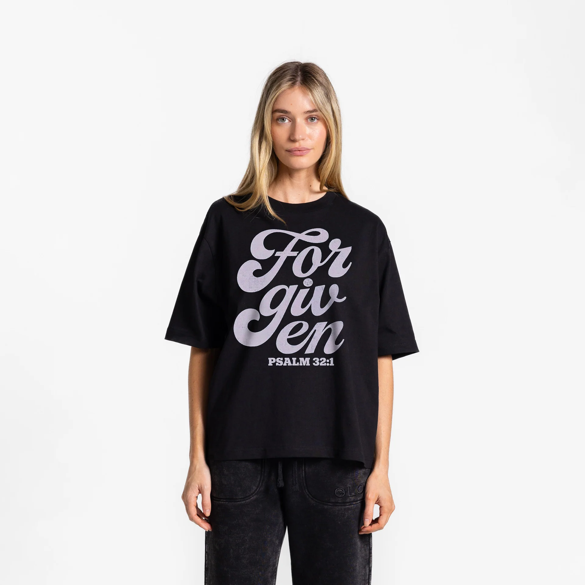 Forgiven GLO Boxy Tee - Regular Wash - Jet Black