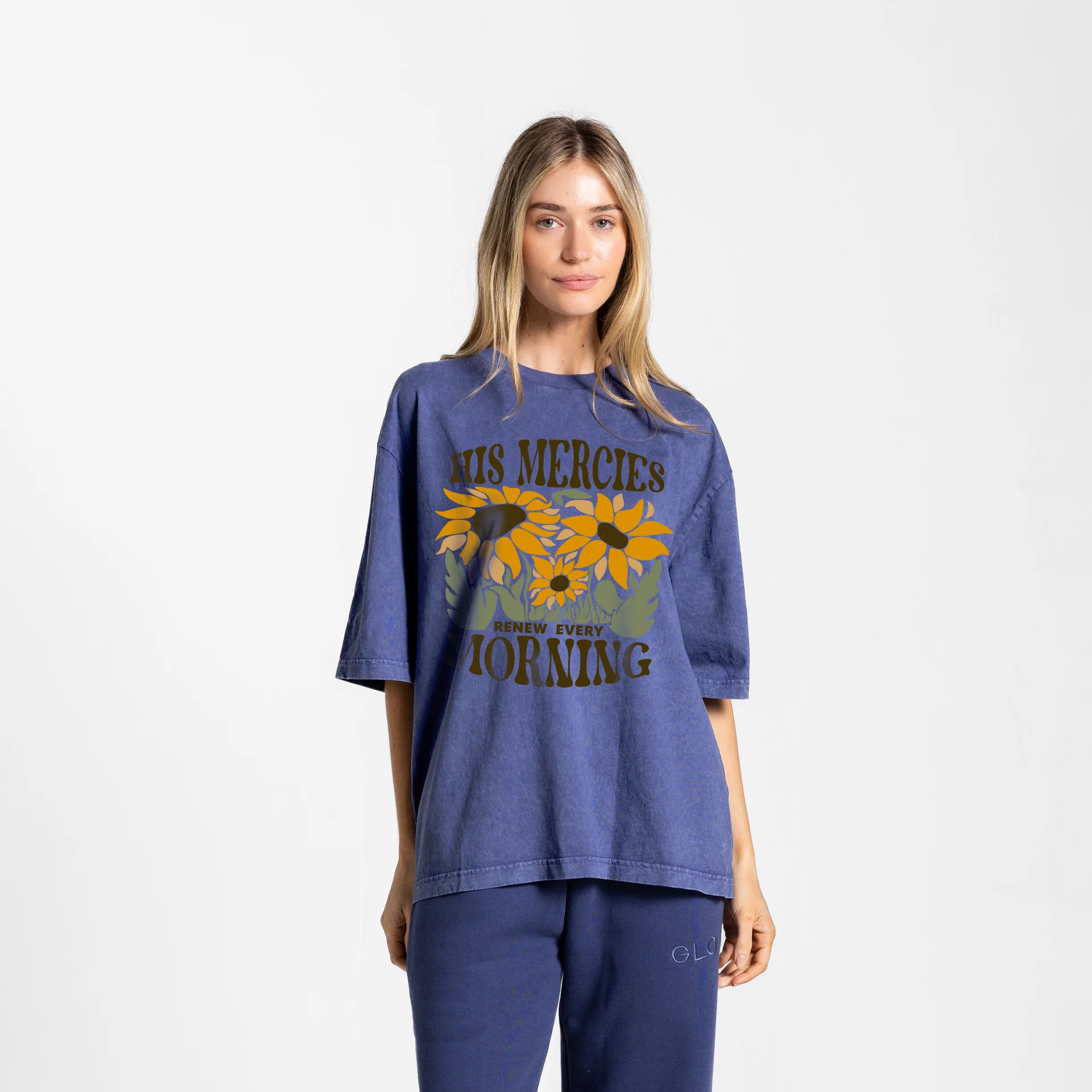 His Mercies Tee Boxy Tee Mineral Wash - Oceana