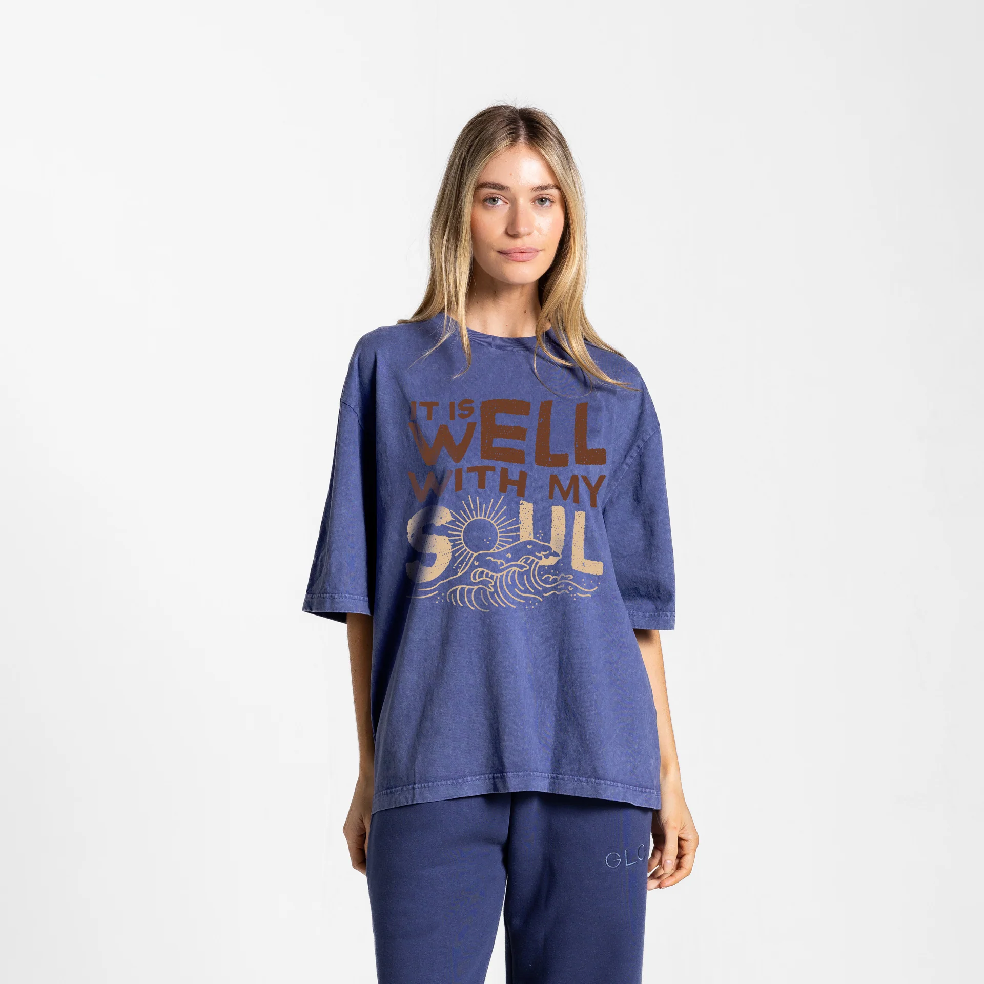 It Is Well Boxy Tee Mineral Wash - Oceana