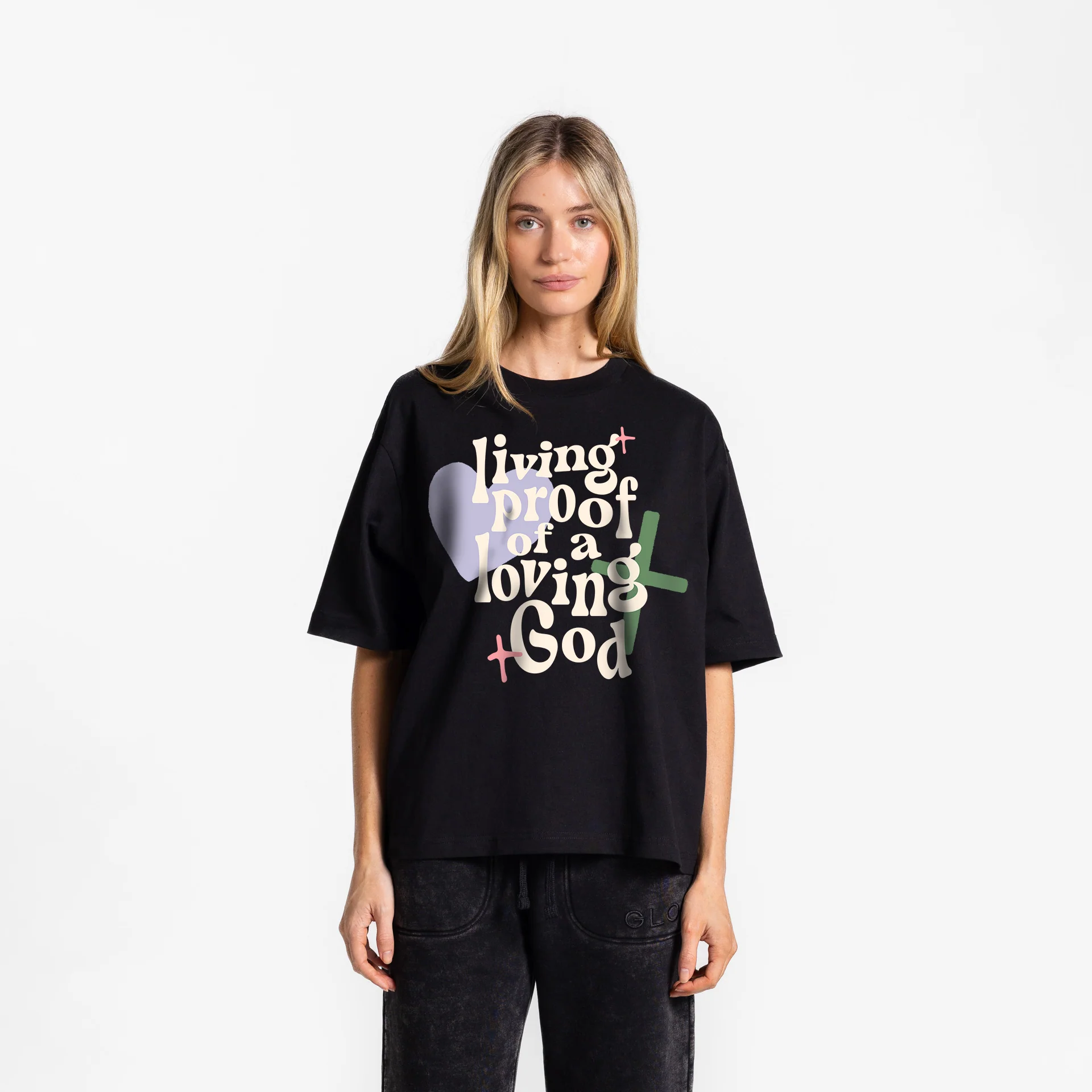 Living Proof Tee GLO Boxy Tee - Regular Wash - Jet Black