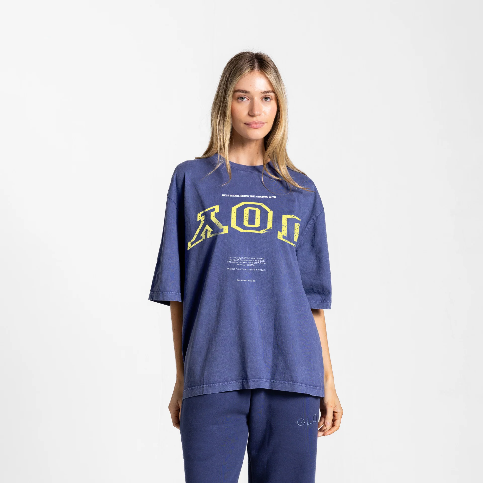 Upside Down Joy Boxy Tee Mineral Wash - Oceana