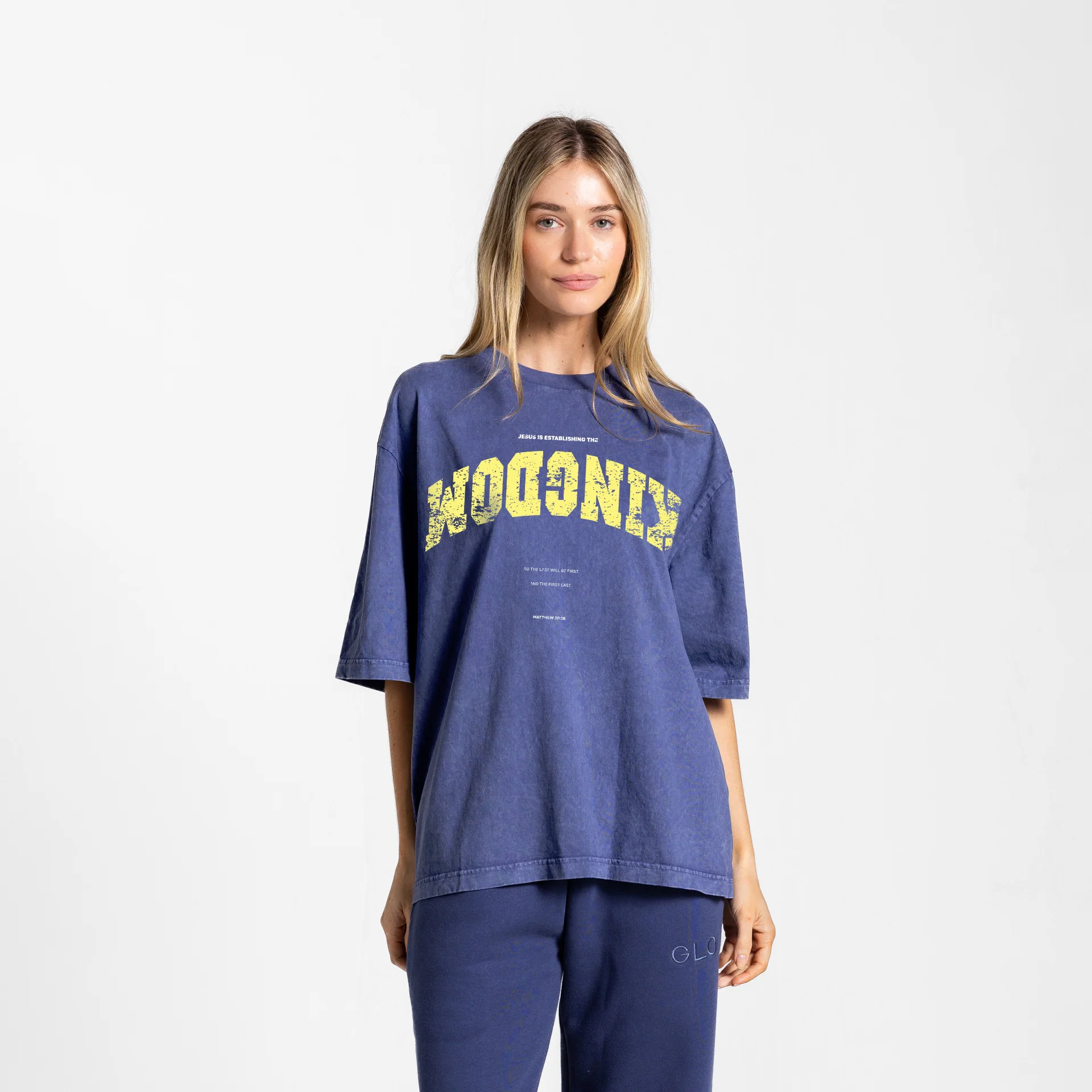Upside Down Kingdom Boxy Tee Mineral Wash - Oceana