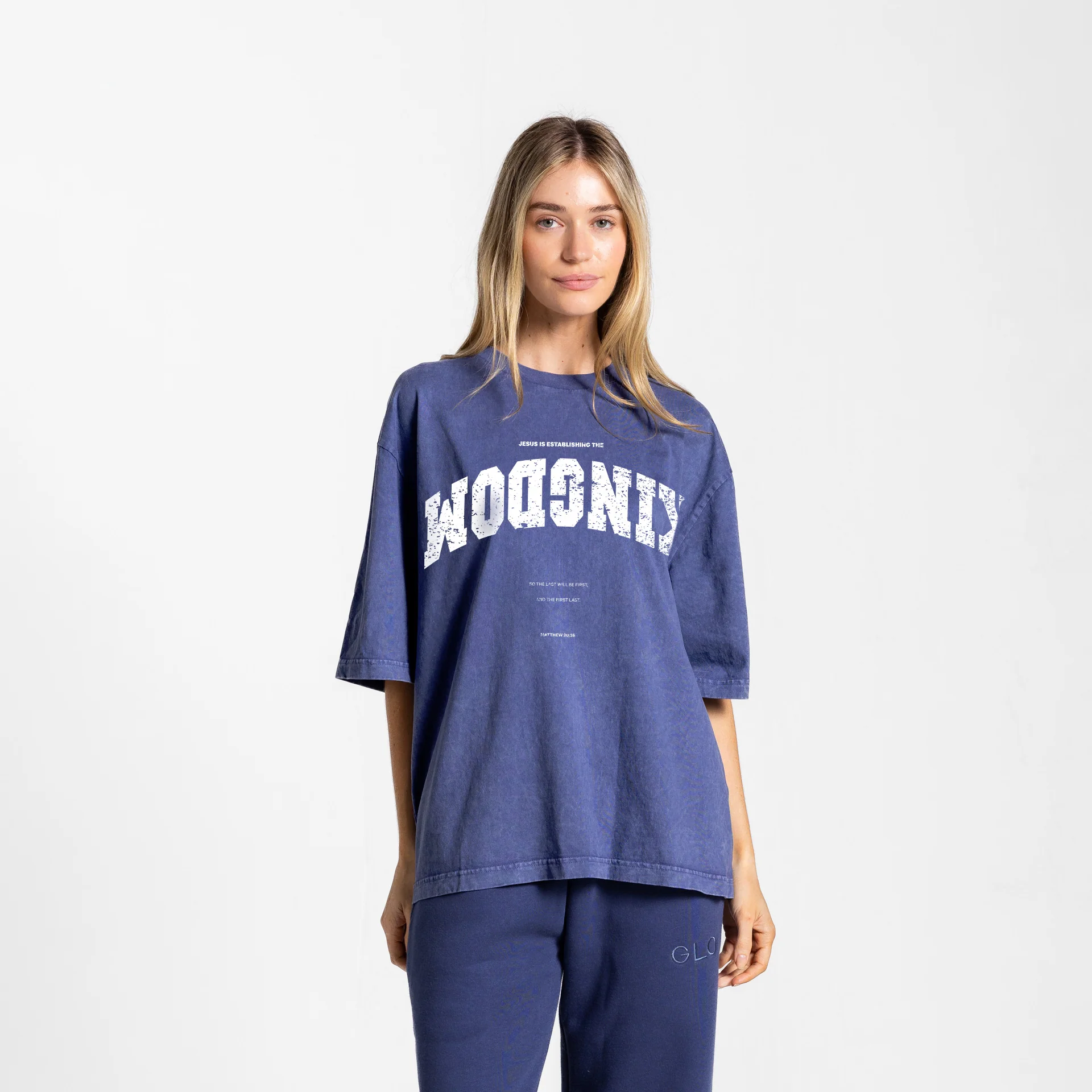 Upside Down Kingdom Boxy Tee Mineral Wash - Oceana