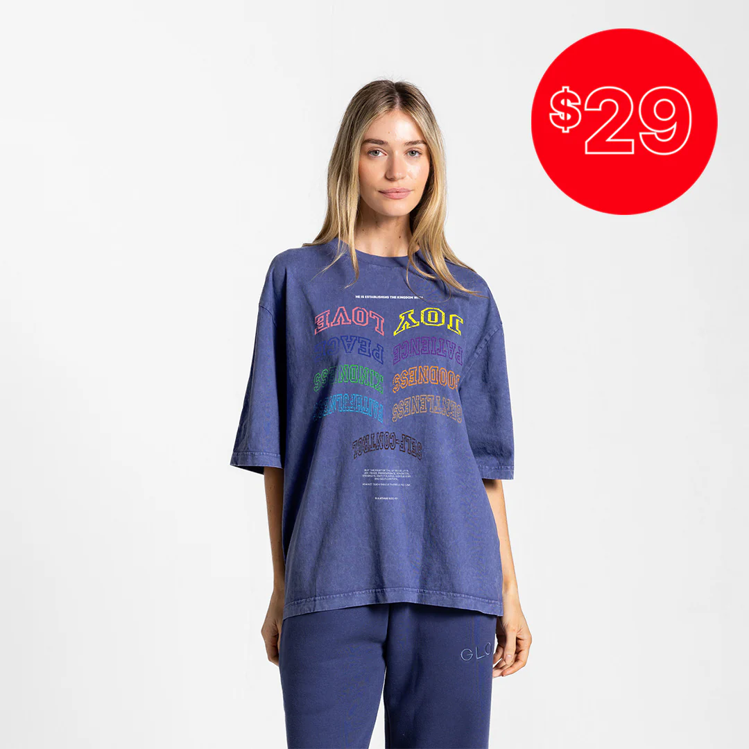 Upside Down Kingdom Boxy Tee Mineral Wash - Oceana - 29